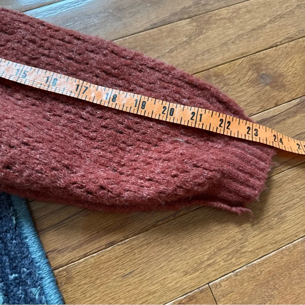 Free People Sz Small Red It’s a Wrap Crossover V-Neck Pullover Sweater Fuzzy - Picture 9 of 9